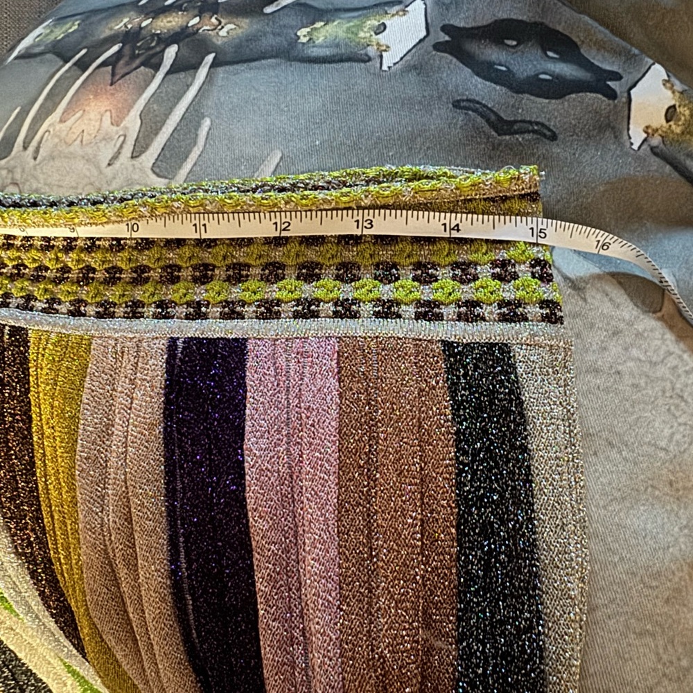 missoni glittery multicolor stripe midi skirt 48 XL a line flowy colorful fun - Picture 9 of 15